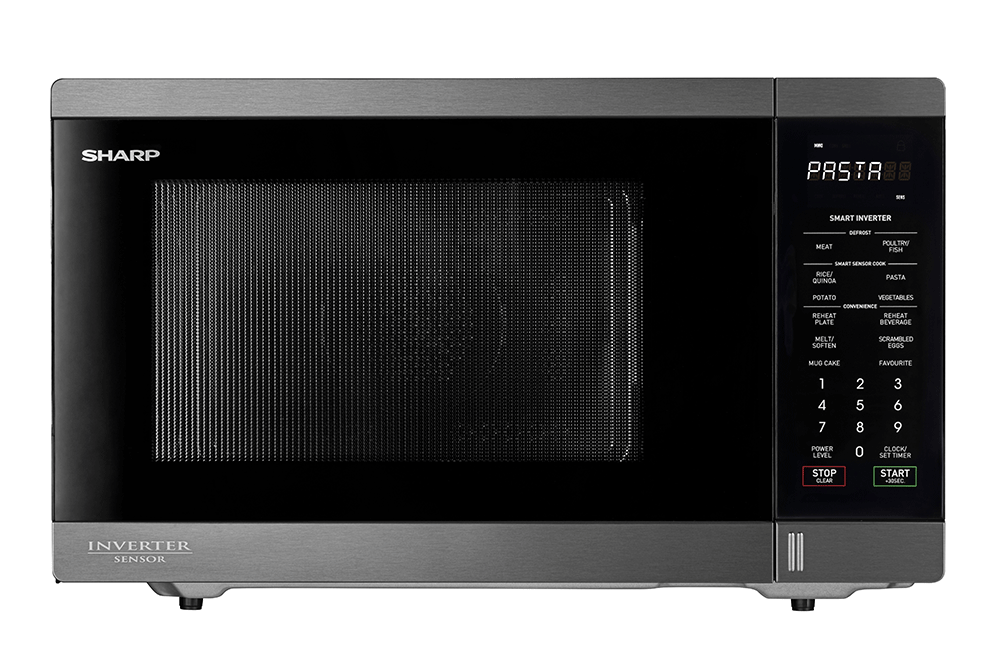 Midsized Microwave - Black Stainless - 1200W 