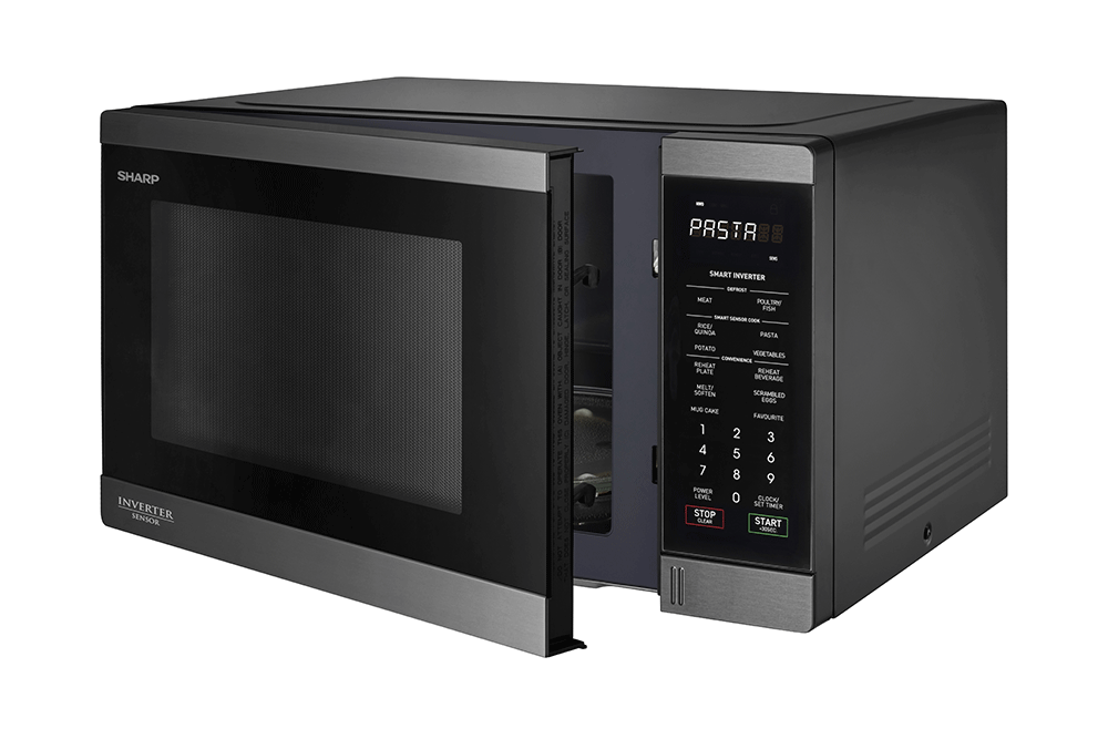 Midsized Microwave - Black Stainless - 1200W 