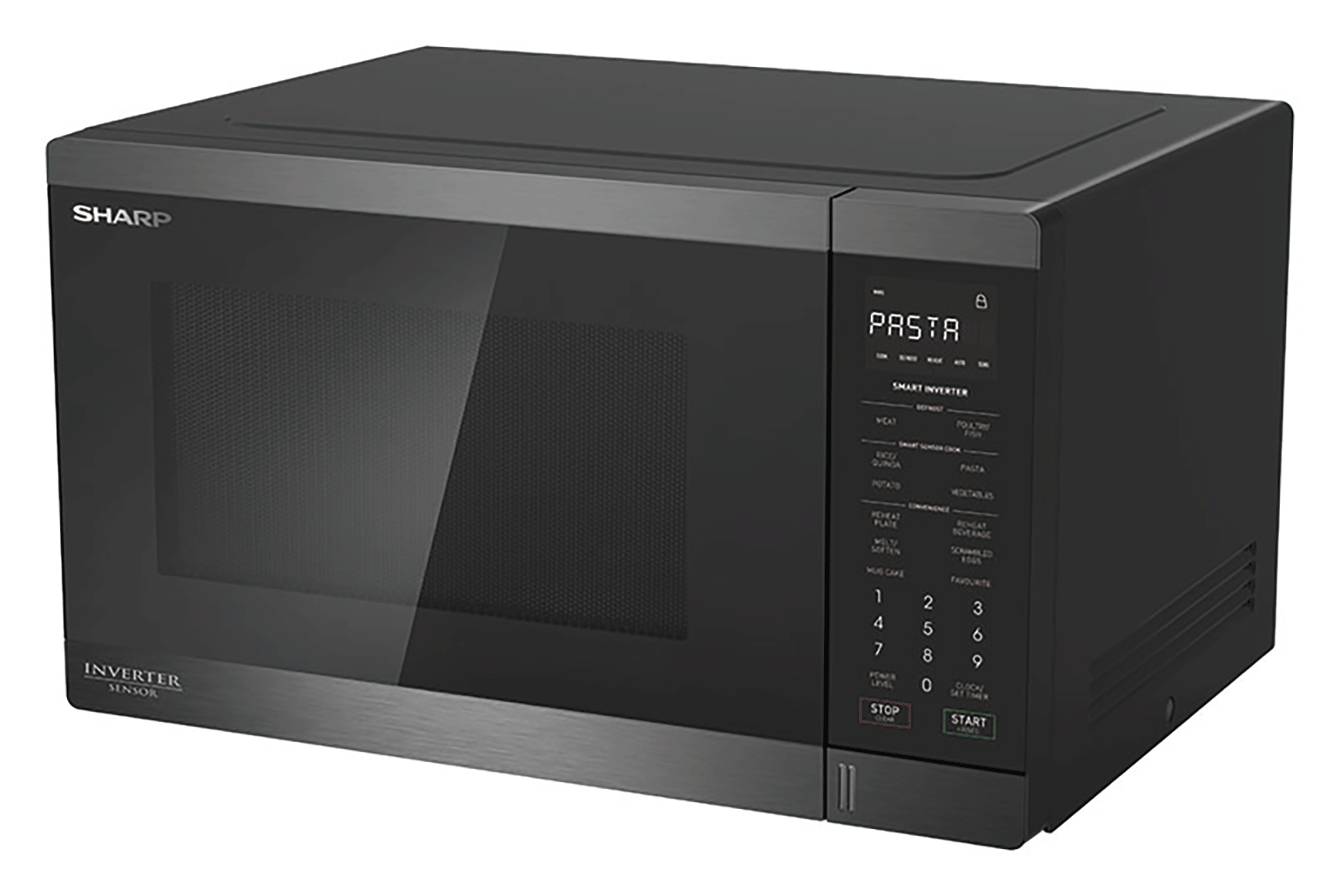 Midsized Microwave - Black Stainless - 1200W 