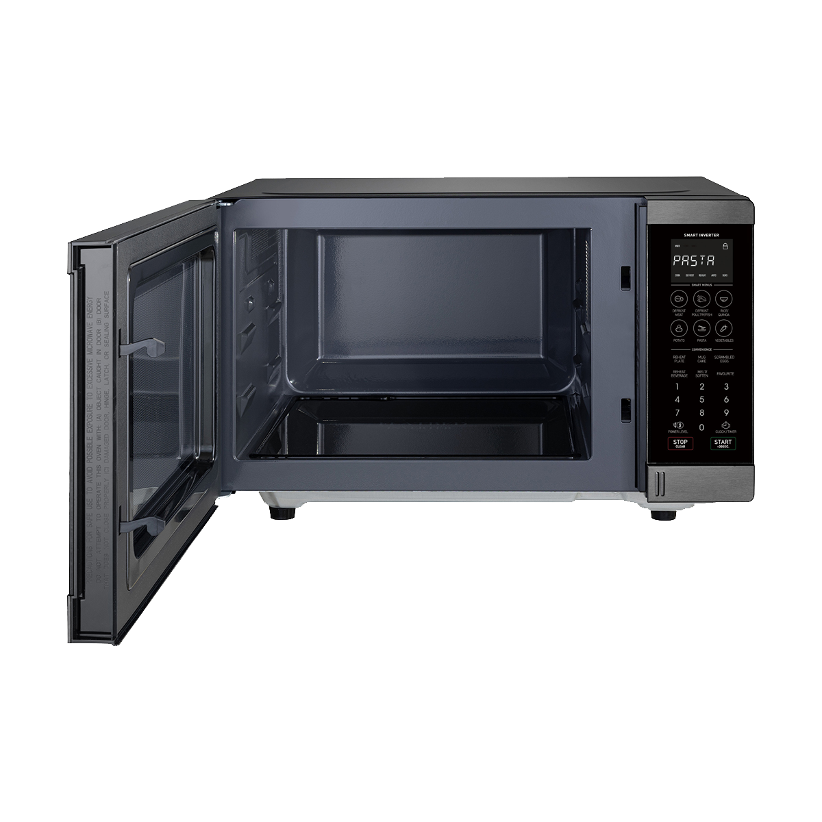 Flatbed Microwave 1200W - Black Stainless Steel